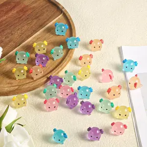 6/12/24Pcs Cute Mini Resin Axolotl Glow in Dark, Luminous Small Resin Axolotl Mini Figures for Home Miniature Landscape Decoration for Landscape Garden, Garden Accessories, Garden Sculptures Statues