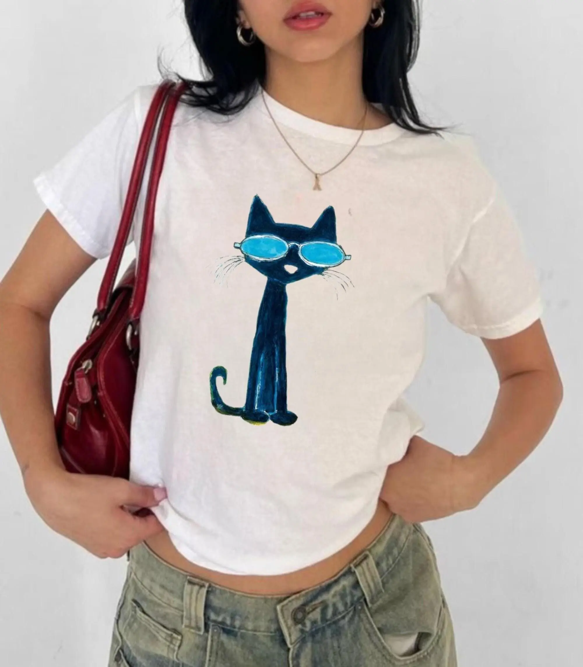 Pete the Cat Baby Tee Teacher Aesthetic Tee Childrens Book Tshirt Retro Storybook T-Shirt Trendy Cool Cat
