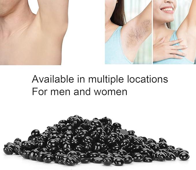 500g Painless Black Hard Wax Beans for Hair Removal - Ideal for Underarms, Legs, Bikini  Gentle Body Care Smooth Comfort Cosmetic
