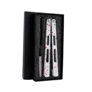 1-set White Red Aluminum Alloy Outdoor Practice Trainer Tools, Non-Sharp Stainless Steel Blade Hand Tool for Skill Learning