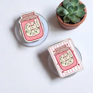 Jesus Is My Jam MagSafe Phone Grip, Magnetic Pop Socket Kickstand, Christian Floral Jar Phone Holder Gift for Her