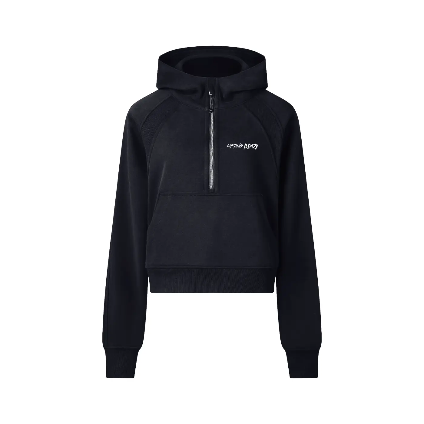 Lifting B Eazy Cropped Half-Zip Hoodie
