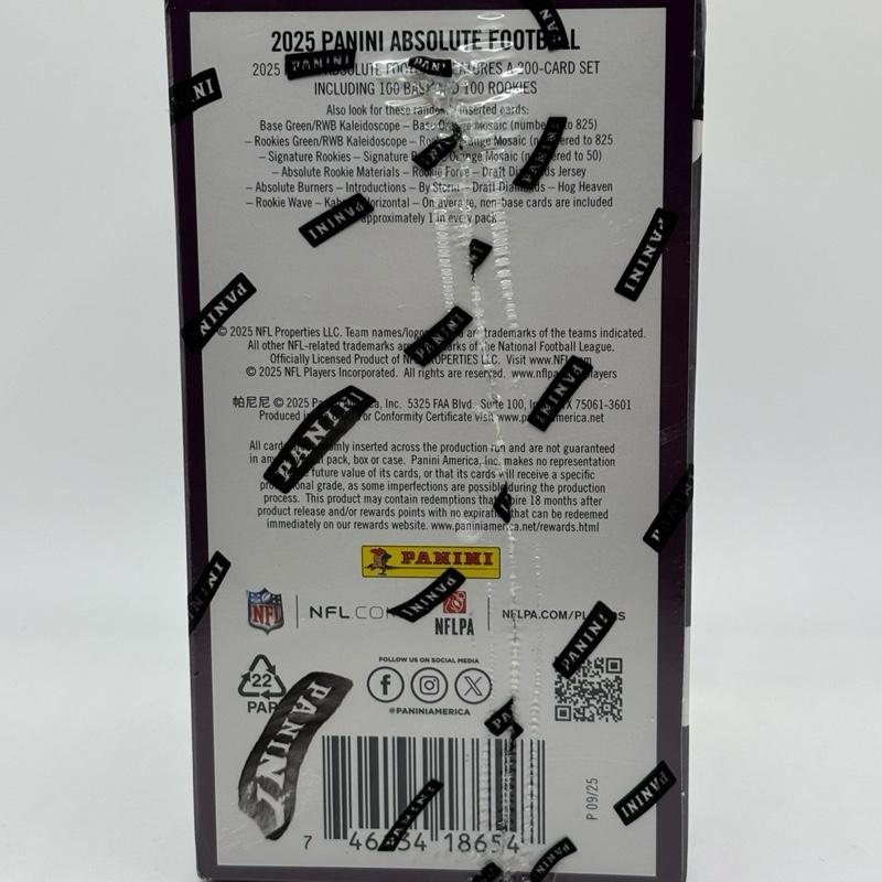 2025 Absolute NFL blaster box - kaboom! Hunt! - 48 cards per pack - 6 packs per box - look for autos and Mems
