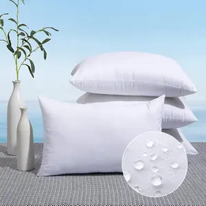 Water-Resistant Outdoor Pillow Inserts Pack of 4 14x20 Decorative Rectangle Stuffers for Patio Furniture Couch Sofa Cushions 7D Fiber Fillers