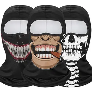 1-Pack Balaclava Gorilla Skull Neck Gaiter, Breathable Windproof Dust-Proof Full Face Mask. Suitable for spring and summer sports such as cycling, motorcycling, hiking, horseback riding, shooting fishing. Ideal also Halloween Day of the Dead Distressed