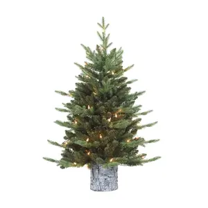 Puleo Pre-Lit 3' Potted Artificial Christmas Tr ee w/50 Lights