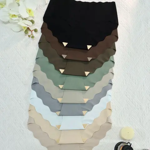 Women's Solid Color Scallop Trim Knicker, Soft Comfy Breathable Panty for Daily Wear, Fashion Comfy Underwear for All Seasons, Soft Breathable Panties, Soft Minimalist Panty, Casual Soft Panties, Breathable Stretch Panties, Breathable Comfy Innerwear
