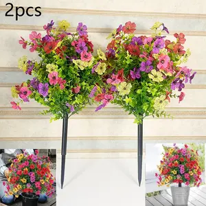 Global Picks:Bundles Artificial Violet Rose Bushes,Outdoor UV Resistant Waterproof Artificial Fake Flowers,Park Decorative Flowers, Garden Porch Patio Decor,Lazy Garden Low Maintenance No Watering Needed,Perfect DecorationFor Living Rooms,Doorways,Offics.
