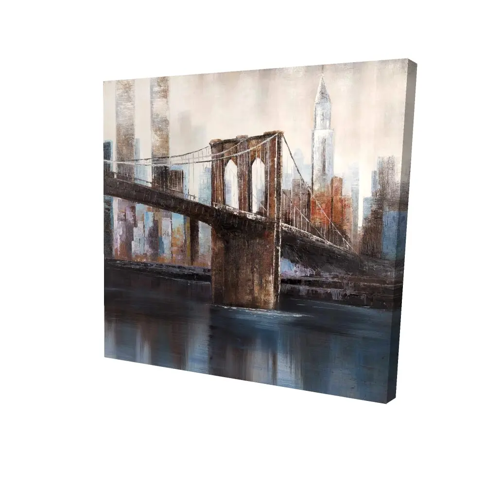Begin Home Decor 2080-2424-CI235 24 x 24 in. Urban Brooklyn Bridge Canvas - Bedroom Decor - Home Art