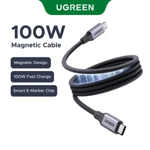 UGREEN USB C to USB C Cable, Magnetic Type C Charger Fast Charging Cord, On The Go Magnetic Charging Cable for Car, Compatible with iPhone, iPad & Android, 100W 3.3FT summerwins