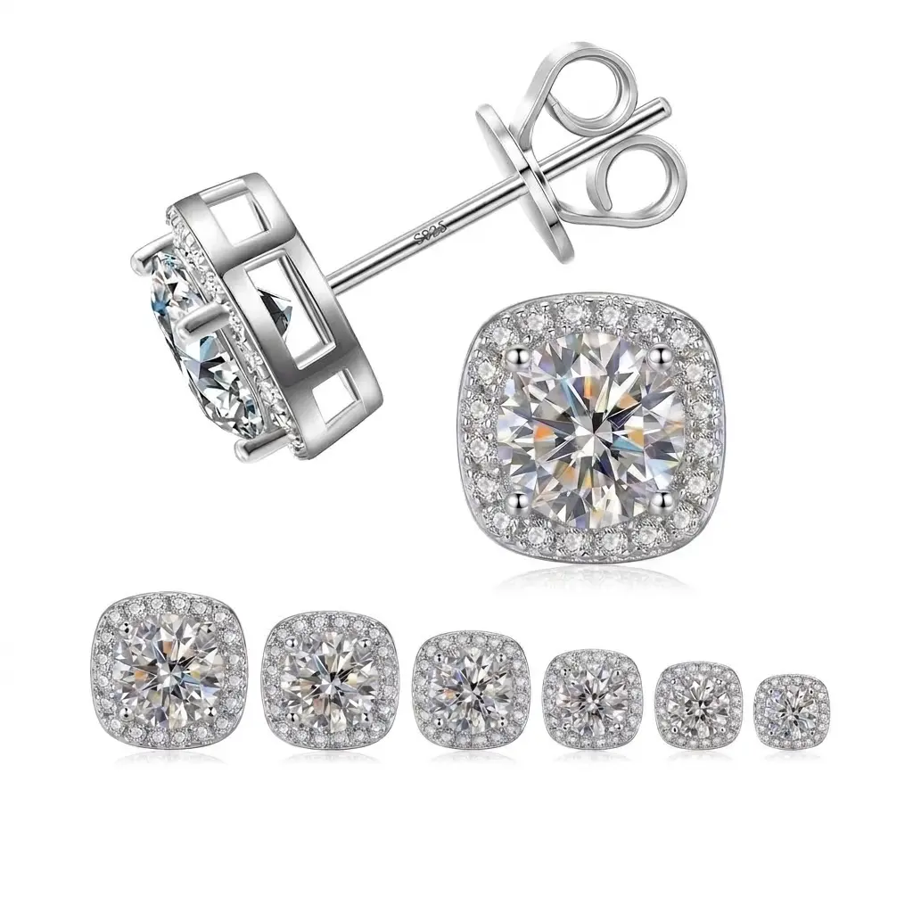 These dazzling diamond-style stud earrings are an ideal choice; crafted from hypoallergenic materials, they are perfectly suited as a gift for women or as an accessory for men. They feature a 14K gold-plated finish and are set with cubic zirconia.