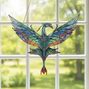 Avatar Ikran Banshee Acrylic Suncatcher, Avatar Movie Inspired Acrylic Sun Catcher, Pandora Spirit Wall Hanging, Fantasy Warrior Gift