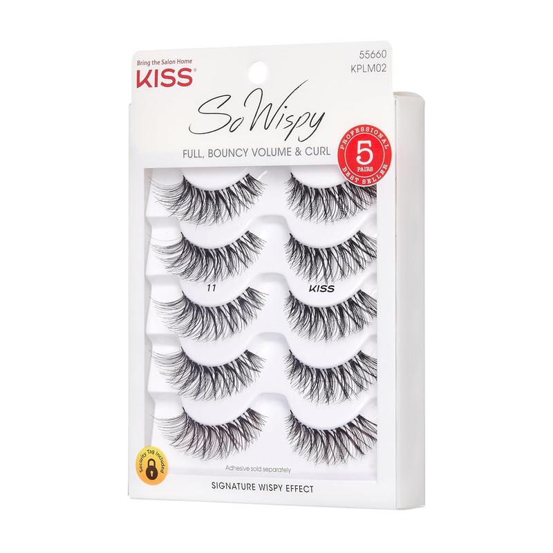 False Eyelashes, 'Style #11', 12 mm, Includes 5 Pairs Of Lashes, Contact Lens Friendly, Easy to Apply, Reusable Strip Lashes, Glue On, Mulitpack