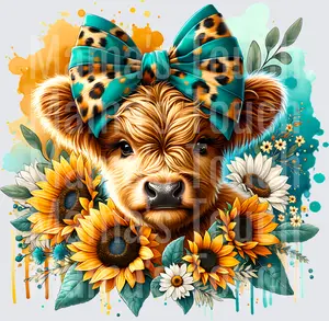 Highland Cow Coquette Floral Highland Cow Coquette Floral