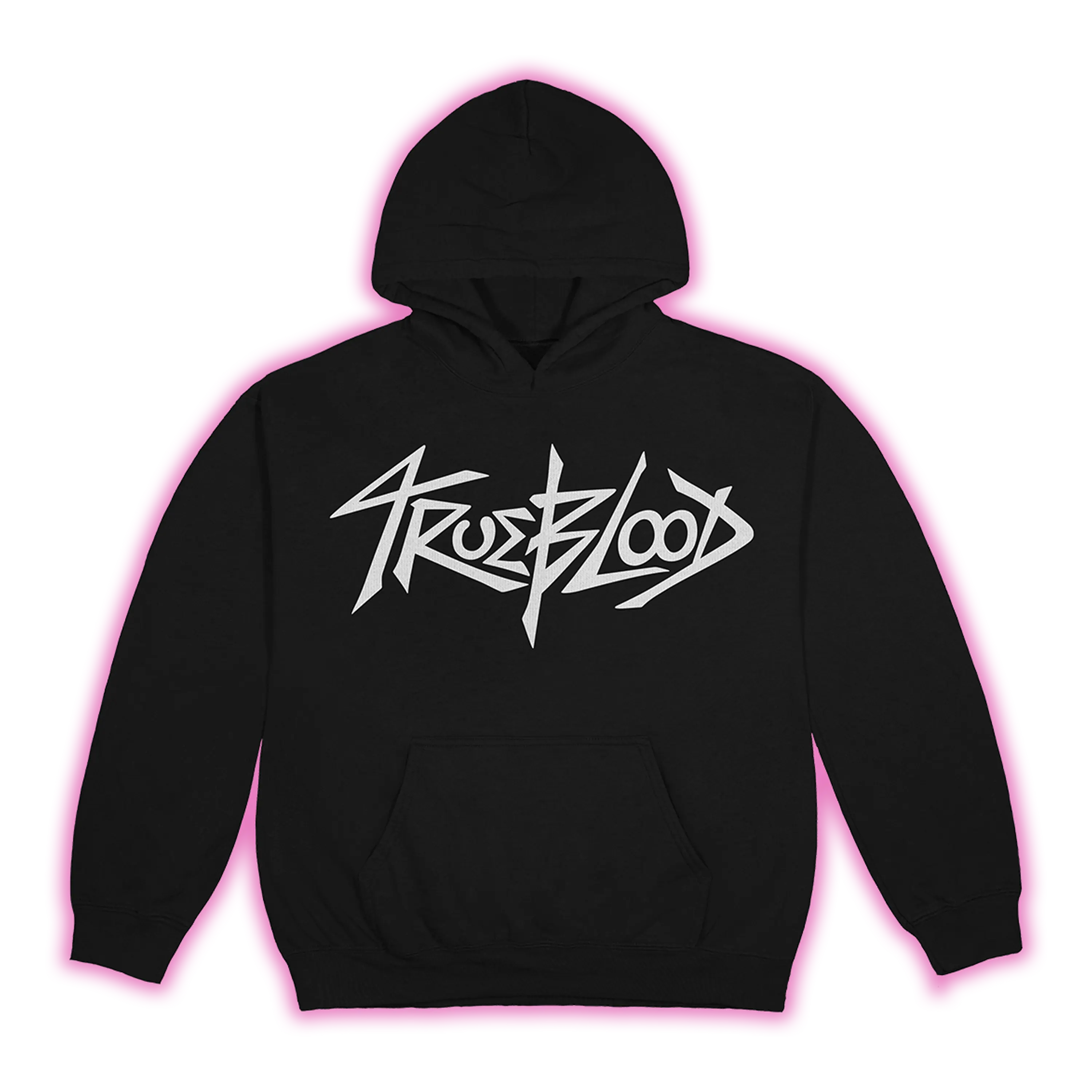 Men's Trueblood Cotton Hoodie, Long Sleeve Casual Tops with Graphics, Black