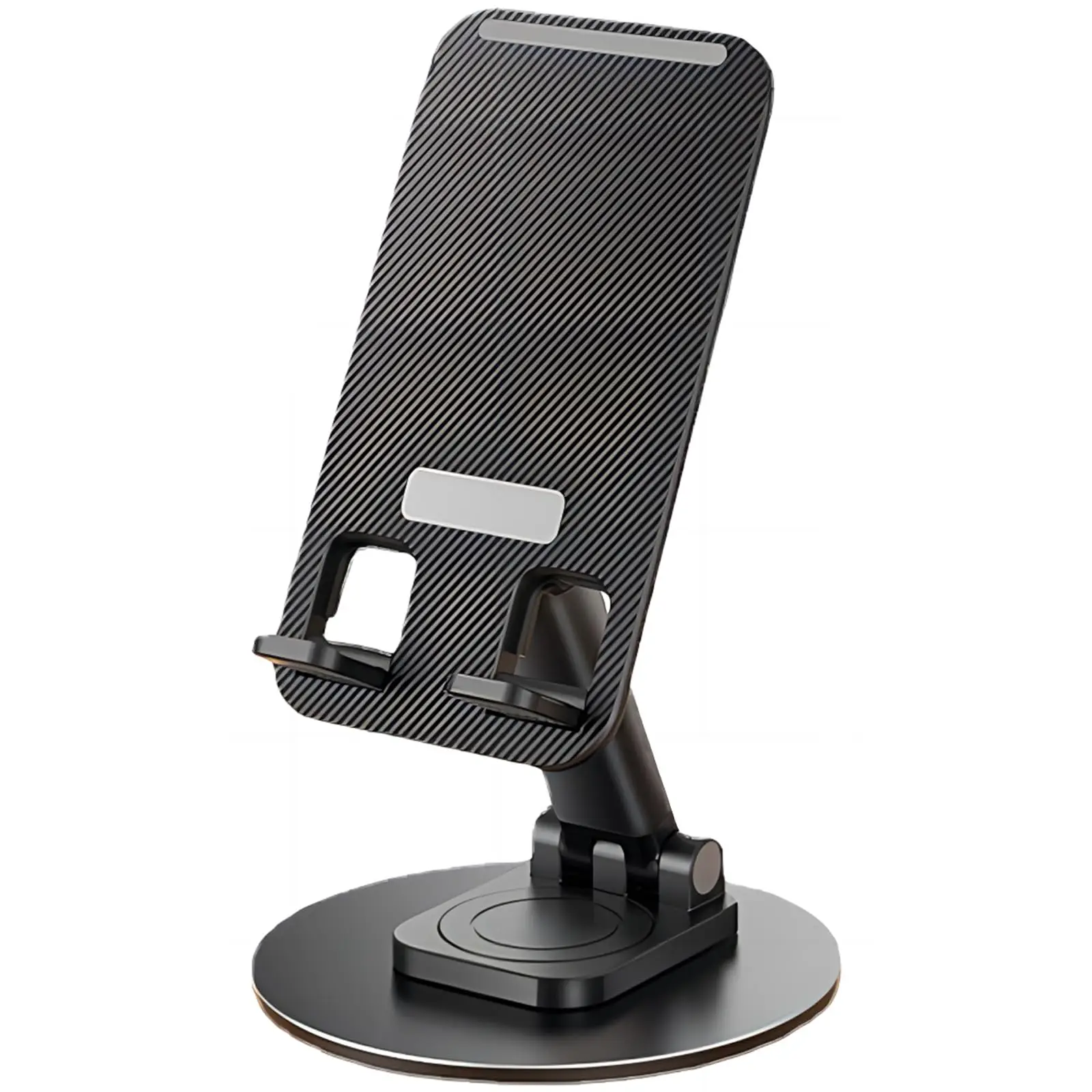 Adjustable Desktop Cellphone Stand with Foldable Design, Portable Phone Mount for Mobile and iPad, Features Stable 360-Degree Rotating Base
