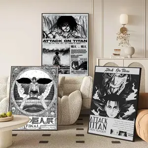 A-Attack Classic Anime On T-Titan Painting Calligraphy Canvas Wall Art｜Gallery-Grade Waterproof Poster｜Fade-Resistant & Scratch-Proof｜Perfect Gift & Home Decor｜Living Room, Bedroom, Home Decoration｜Multiple Size