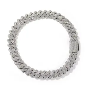 Icedout jewelry new full hip-hop necklace, men's versatile high- class sense of copper with zirconia 20mm Cuban necklace jewelry, fashion singles versatile style, the best gift for your boyfriend