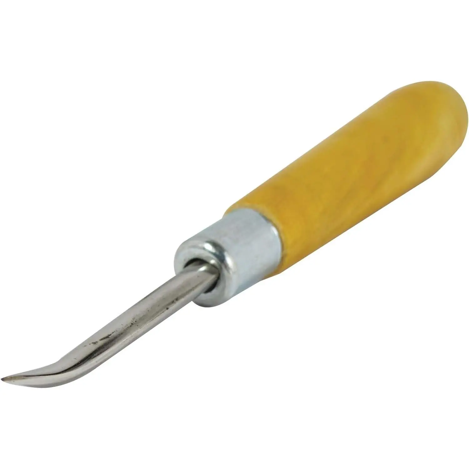 6.25 in Classic Stainless Steel Curved Burnisher - 2.125 inches Ergonomic Wooden Handle with Wooden Grip, Jewelers' Precision Tool, Versatile Metalworking Tool for Watch Repair, Metal Finishing - JT601BC