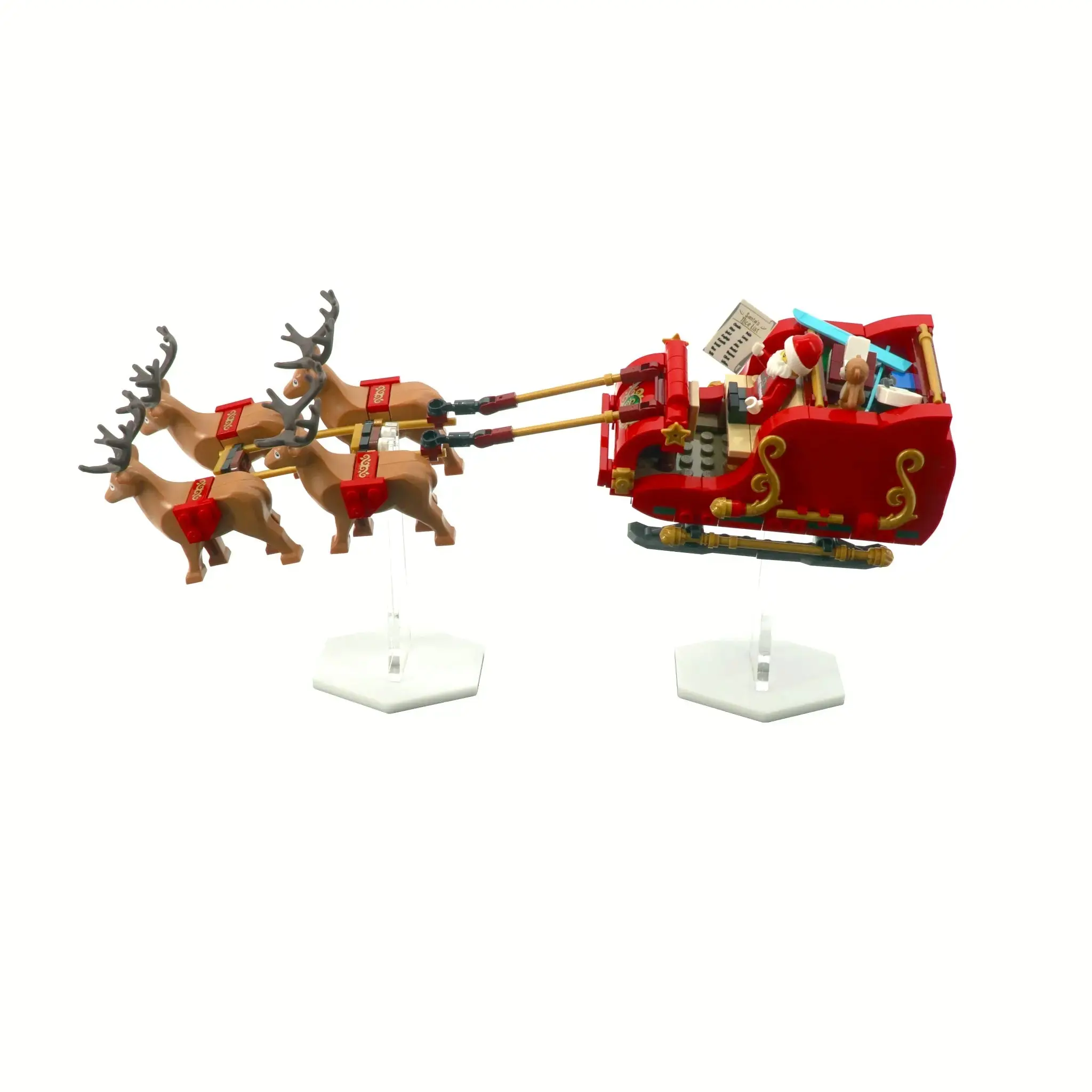 Acrylic Display Stand Compatible with LEGO® 40499 Winter Village Santa's Sleigh - Set Not Included