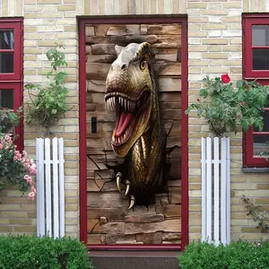 Dinosaur Wall Sticker T-Rex Head Decorative Decal for Kids Room Boys Bedroom Living Room Background Wall Creative Self-Adhesive Wall Art Cartoon Animal Home Decoration Removable Decor Women's clothing