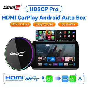 Wireless CarPlay Adapter with HDMI For Factory Wired CarPlay Cars and Works with iPhone & Android HD 2K for Fire TV Stick/Games CarPlay Compatible Retain Steering Control dongle play usb-c cable for screen Adapter Converter Adapter with OTA Update