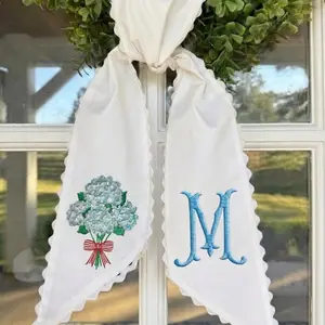 Custom Hydrangea Tea Towel, Personalized Monogram Kitchen Decor