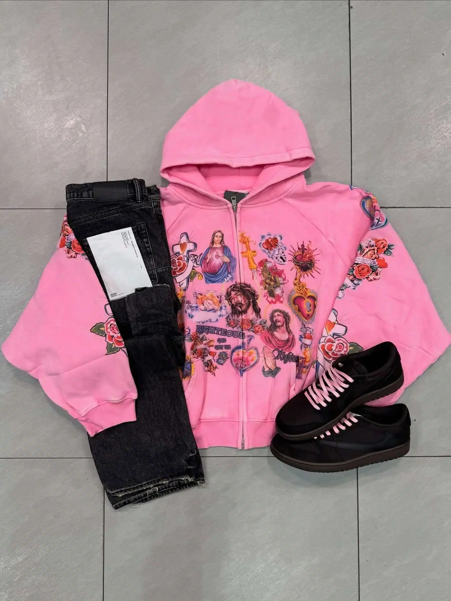 hellstar pink hoodie zip up - TikTok Shop