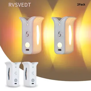 Two-Pack Butterfly Motion Sensor Night Lights, Rechargeable, Suitable for Various Rooms, Room Decor, Living Room, Staircase Light, Holiday Gift