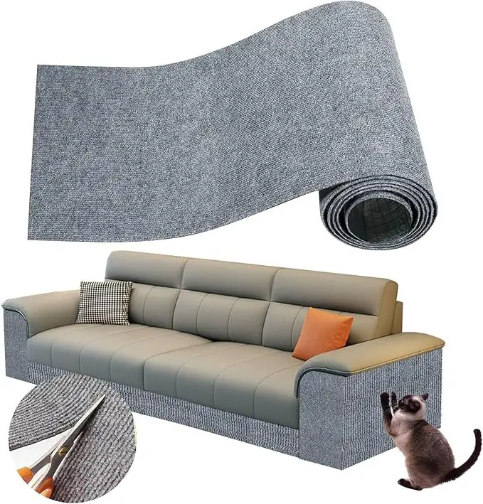 11.8 Inch x 39.9 Inch, Cat Claw Sofa Protector, Cat Scratch Pad, Trimmable Self-Adhesive Cat Claw Pad, DIY Climbing Cat Scratching Board for Furniture