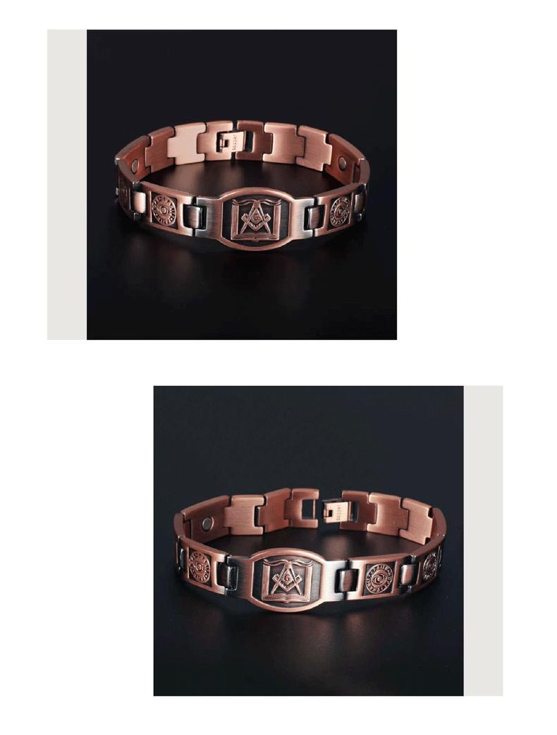 GGIRL Vintage Heave Solid Pure Copper Bracelet For Men,Effective Uitra Strength Magnetic Copper Bracelet-Adjustable Length Wearable Durability Men's Jewellry
