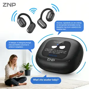 ZNP LED Smart Dialogue Headphones, Supports conversational interaction, emotional companionship, answering questions, and providing inspiration. Features an open-ear design, Hi-Fi sound quality, and comes with a dedicated app