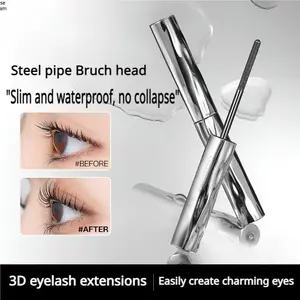 3D Lengthening Mascara, Waterproof Long-Lasting Curling Eyelash Primer, No Smudge, Natural Volume Steel Tube Cosmetics