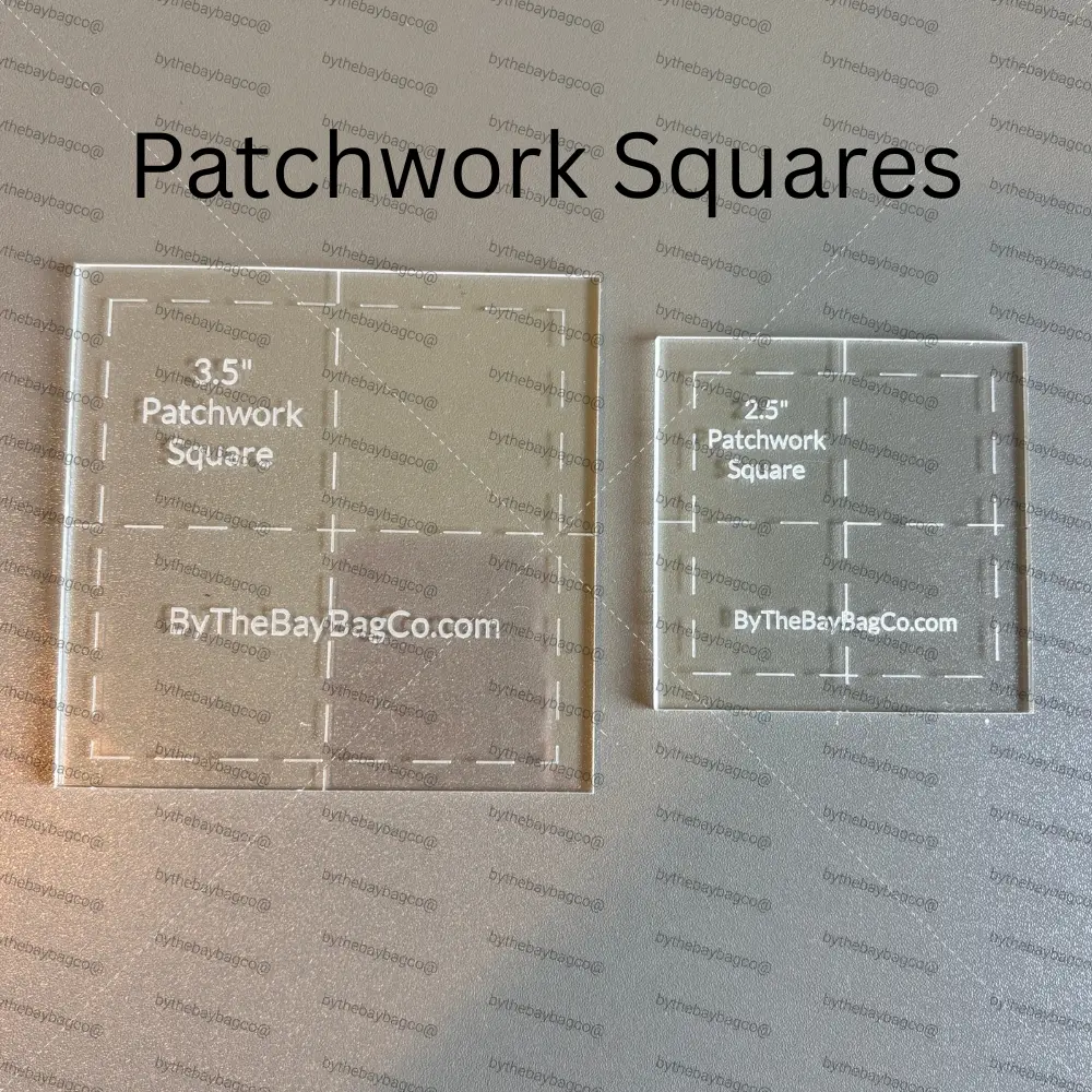 Patchwork Square Acrylic Templates- 2.5" 3.5"- set of 2- By The Bay Bag Co.