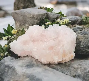 Large Pink Halite Cluster Specimen from California natural crystal