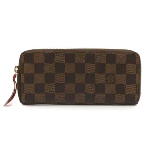 Pre-owned Louis Vuitton Canvas Small Leather Goods Portefeuille Clemence Damier Long Wallet