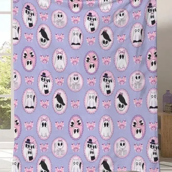 Purple ghosts in frames oversized Blanket Purple ghosts in frames oversized Blanket