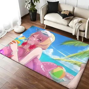 OOshi no Ko Floor Mat Luxury Velvet Doormat Water Absorbent Non-Slip Floor Mat, Soft Shaggy Carpet for Bathroom Kitchen Living Room Bedroom Entrance, Washable Anti-Skid Indoor Outdoor Rug Home Decor