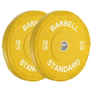 GMWD Color-Coded Rubber Bumper Plates, Olympic Weight Set for Barbell Weight Lifting, Neoprene Dumbbell Muscle Training Fitness Equipment