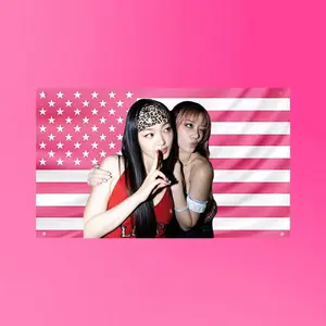 Yoonchae & Megan Katseye Duo Flag – K-Pop Inspired Wall Banner, Dorm Room Decor, Fan Gift Poster