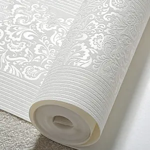 Modern Non-Adhesive 3D Wallpaper Roll, Vertical Stripes, Non-Woven Fabric, European TV Wall Decor, Living Room or Bedroom