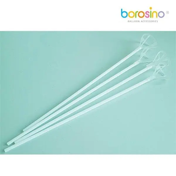 Borosino B803 Transparent Foil Balloon Holder, Pack of 50, Balloon Accessories for Party Decorations, Event Setup Supplies