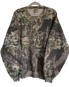 90sRealTreeCamoAll-OverCrewNeckSweatshirtMossyOakCamouflagePatternLVintage1990sOutdoorsJerseysLongSleevesMen'sTopsMenswearCasualClassicFashionHoodieCrewneckPulloverTropical