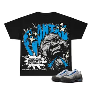 Max 95 Cool Grey Blue Spark Shirt, AM95 Blue Spark, Never Quit Graphic Tee, Loose Fit, 100% Cotton