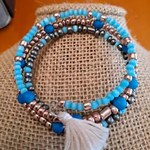 Bohemian Style Memory Wire Bracelet - Handmade