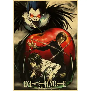 Death Note Anime Cartoon Poster, Death Note L Devil Notes Anime Posters Decor Photo Print Room