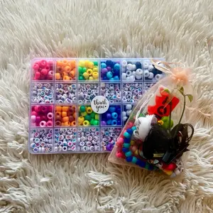 Starter Kandi Kit - DIY Bracelet Bead Set with Alphabet Letters, Charms | Rave Festival Gift