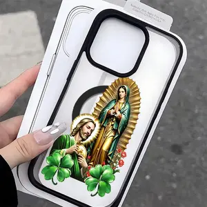 Saint Jude and Virgin Mary Phone Case， Religious Blessing Style for iPhone 17 16 15 14 13 12 11 Plus Pro Max.