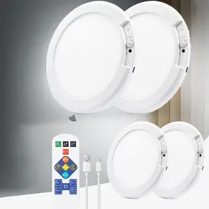 4-Piece Rechargeable Ceiling Light, 4000mah Battery, Remote Control, Ideal for Bedroom Corridor, Dimmable Wall Lighting Fixture, Rechargeable Wall Sconces