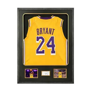 CRDC jersey display case, large clear acrylic shadow box with UV protection for baseball, basketball, football, soccer, hockey jerseys, wall-mounted wooden showcase, gift idea for sports fans, 1 pack